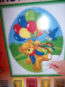 COLOR & CO. Learning Embroidery by Numbers - Teddy Bears w/Balloons - Picture 1 of 2