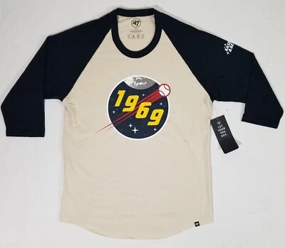 '47 Brand 1969 BASEBALL & BEYOND Space Age Sports Raglan 3/4 Shirt Adult M NWT - Image 1 of 4
