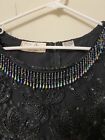 VTG LAURENCE KAZAR NEW YORK Specialty Holiday Wedding Top Beaded Sequins Lace 3X