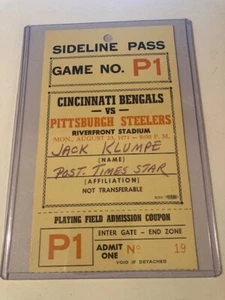 1971 Cincinnati Bengals vs Steelers Press Pass Riverfront Stadium Ken Anderson - Picture 1 of 2