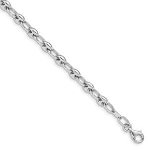 14k 14kt White Gold Polished Link Bracelet 4.94mm 7.5 inch Lobster - Picture 1 of 3