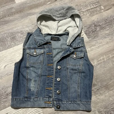 Ci Sono Vest Size Medium Juniors Denim Collection Sweatshirt Hooded Jacket Y2k - Image 1 of 4