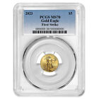 2023 $5 American Gold Eagle 1/10 oz Pcgs Ms70 Fs Blue Label