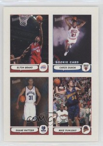 2004 Bazooka 4-on-1 Stickers Elton Brand Chris Duhon Shane Battier #3 Rookie RC