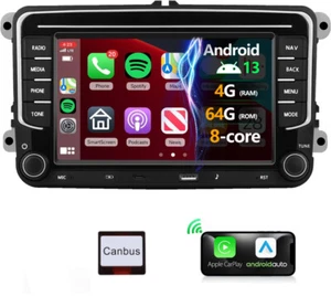 4+64GB Android 13 Autoradio Carplay GPS für VW GOLF 5 6 Plus Polo Passat Touran - Bild 1 von 24