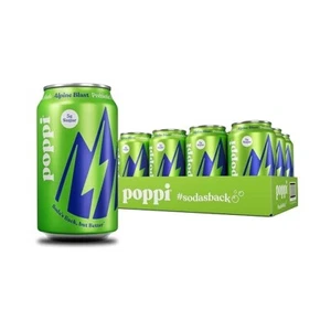 Poppi Alpine Blast Flavor, 12 fl oz, paquete de 12 refrescos prebióticos espumosos - Imagen 1 de 3