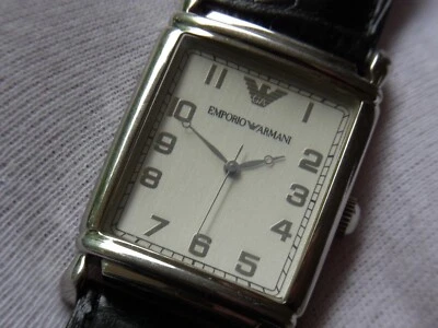 EMPORIO ARMANI AR-0231 MENS QUARTZ MOVEMENT WRISTWATCH WHITE ARABIC DIAL - Image 1 of 4