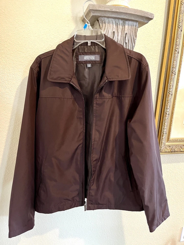 Chaqueta casual de poliéster para hombre Kenneth Cole reaction en marrón oscuro talla grande Foto 1 de 2