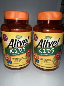2x Nature's Way Alive! Children's Gummy Multi-Vitamin, 60 Ct - Picture 1 of 2
