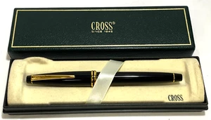 CROSS RADIANCE EBONY BLACK FOUNTAIN PEN W/ GOLD TRIM ~ MEDIUM NIB / ORIGINAL BOX - Picture 1 of 5