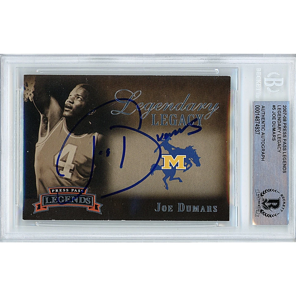 Joe Dumars Signed 2007-08 Press Pass Legends #5 Pistons Beckett BAs Slabbed Auto - Image 1 of 4