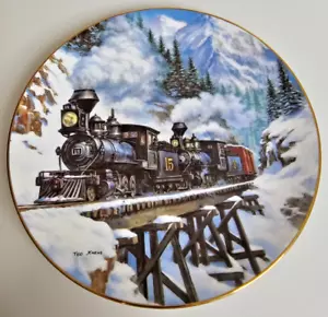 Winter Crossing 1992 placa de rieles de invierno Ted Xaras tren de ferrocarril #4307 D - Imagen 1 de 3