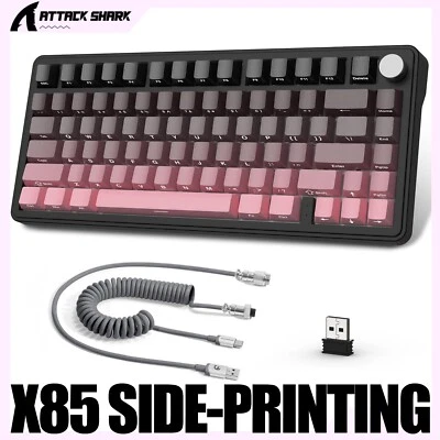 ATTACK SHARK X85 Gasket Wireless Mechanical Keyboard Side Print PBT Knob Gaming - Image 1 of 4