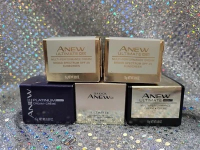 Avon Anew ULTIMATE & PLATINUM Day/Night Creams TRAVEL SIZE  X5 ~ NIB ~ FAST SHIP - Image 1 of 4