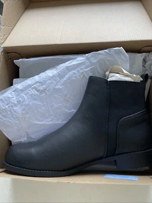 Nuevas botas Chelsea JustFab para mujer talla 10 negras imitación cuero Lennon Foto 1 de 4