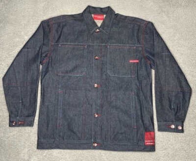 Vintage Platinum Fubu Fat Albert Denim Jean Jacket Mens XL Blue Rap Hip Hop - Image 1 of 4
