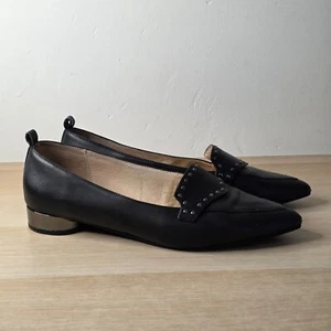 Jo Mercer Dress Flats US 8 EUR 39 Black Leather Slip On Loafer Comfort - Picture 1 of 10