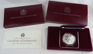 1988-D Olympics Unc Silver Dollar US Mint Commemorative $1 OGP Box & COA - Picture 1 of 4