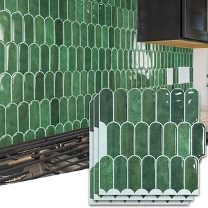 Art3d 10-Sheet Peel and Stick Backsplash Tiles, 12x12 Inch, Green Marble - Picture 1 of 9