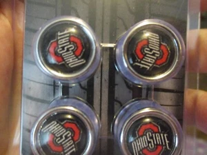 Ohio State Buckeyes Auto Tire Valve Stem Caps Set - Picture 1 of 3