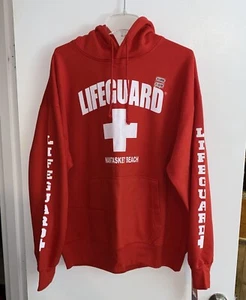 Lifeguard offiziell lizenziert roter Hoodie Sweatshirt Nantasket Beach Rumpf MA XL Neu mit Etikett - Bild 1 von 9
