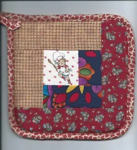 Valentines Day Gift Chef Campbell Kid HOTPAD Kitchen POTHOLDER handmade USA sewn - Picture 1 of 2