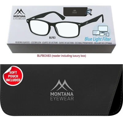---Blaulichtfilter-- Lesebrille Montana Blaufilter schwarz B83 Aktions-Preis !!