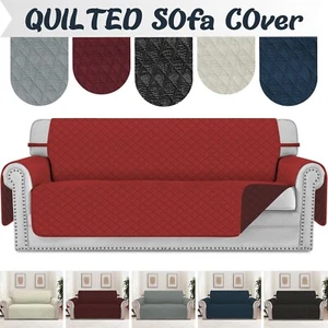 Quilted Sofa Cover Furniture Protector Settee Throws 1/2/3 Seater For Pet DOGs - Picture 1 of 205