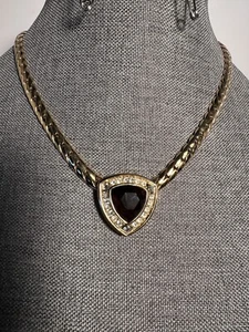 Collar Vintage Christian Dior Amatista Diamante Triángulo Cristal - Imagen 1 de 11