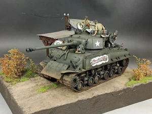1/35 Built WWII U.S M4A3E8 Thunderbolt VII Sherman Lt.Col. Abrams Tank Model - Picture 1 of 23