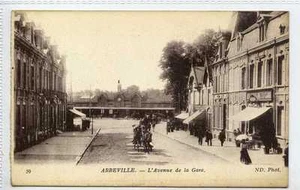 (Ly021-175) Abbeville, La Avenue de La Gare c1914-16 Unused N.D Phot 59 - Picture 1 of 1