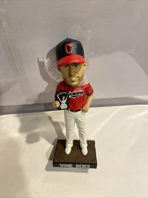 Shane Bieber Autographed Cleveland 2020 AL Cy Young Bobblehead (No Box) JSA COA - Image 1 of 4