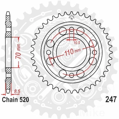 JT Rear Sprocket 35/520 Fits Honda CM 400 T 1981-1983 - Image 1 of 4