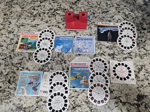 Rare Vintage GAF View-Master Red White w/Blue Handle Viewer With Picture Discs - Picture 1 of 4