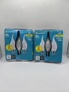 (2) 3-Pack Ecosmart LED 60w Dimmable Candelabra Base B11 Bulbs Bright White - Picture 1 of 4
