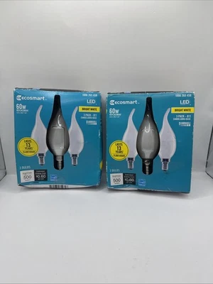 (2) 3-Pack Ecosmart LED 60w Dimmable Candelabra Base B11 Bulbs Bright White - Image 1 of 4