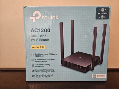 TP-LINK Archer C54 AC1200 Dual-Band MU-MIMO Wi-Fi 5 Router, Black (ARCHER V1) - Image 1 of 4