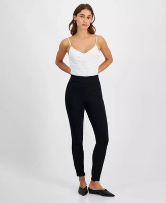 Bar III Women's Petite Pants PM Side-Zip Ponte Leggings, Created - Image 1 of 3
