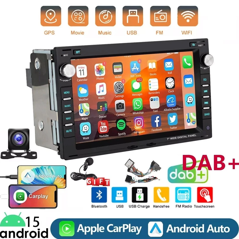 DAB+ Android 15 CarPlay Für VW Polo 9N Golf 4 Passat B5 T5 Autoradio GPS Navi - Bild 1 von 4