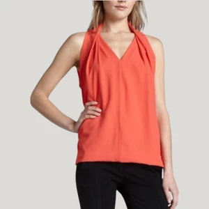 DVF Diane von Furstenberg Koralle Reagan V-Ausschnitt ärmellose Bluse Damen Gr. S - Bild 1 von 8