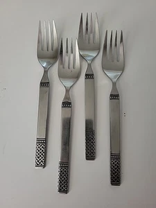 Danika Celtic Knot 4 Salad Forks Stainless Flatware MSI Japan MCM 6 1/2” - Picture 1 of 3