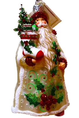Patricia Breen Santa Glass Christmas Ornament Neiman Marcus Ex VERY LIMITED QTY - Image 1 of 4
