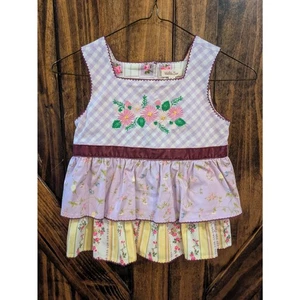 NWT Sz 6 Matilda Jane Enchanted Garden Prudence Gingham Tunic Top - Picture 1 of 4