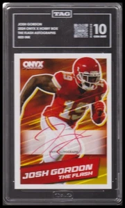 2024 Onyx X Josh Gordon Flash Autographs Red Ink TAG 10 - Picture 1 of 2