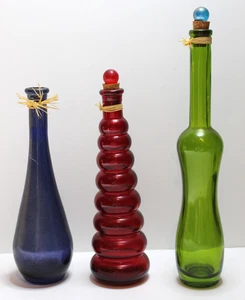3 Piece Vintage Glass Oil Containers - Picture 1 of 5