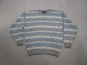 Vintage Express International Striped Geometric Knit Sweater Mens Size L Grandpa - Picture 1 of 11