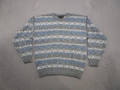 Vintage Express International Striped Geometric Knit Sweater Mens Size L Grandpa - Image 1 of 4