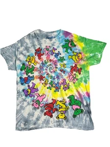Camiseta Grateful Dead Azul Líquido Mediana Oso Bailarín Tie Dye - Imagen 1 de 5