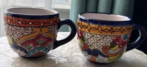 Set Of 2 Talavera Coffee Mugs | Hand-Painted Mexican Ceramic Cup - Picture 1 of 9