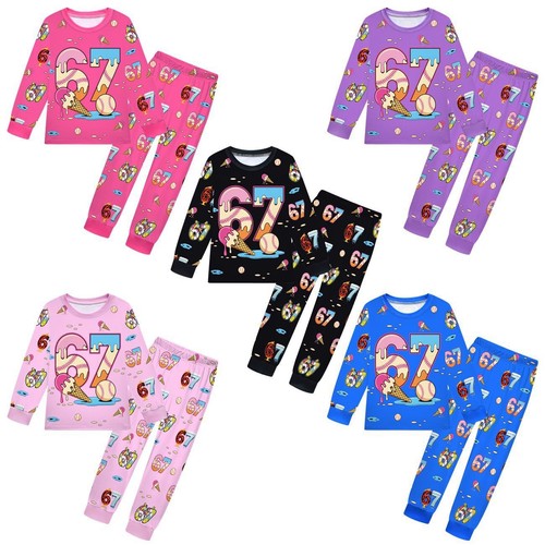 Kids 67 Steal a Brainrot Pyjamas Set Cosplay Costume Long Sleeve T ...